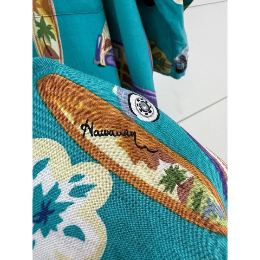 Vintage 90s Reyn Spooner Joe Kealoha Hawaiian Aloha Shirt Surf Woody Cars 3XL - Picture 5 of 8